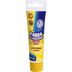 Farba plakatowa Astra, 30ml, żółta cytrynowa